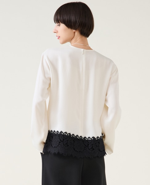 キュプラリバーレースブラウス（セットアップ可） 詳細画像 ホワイト 3