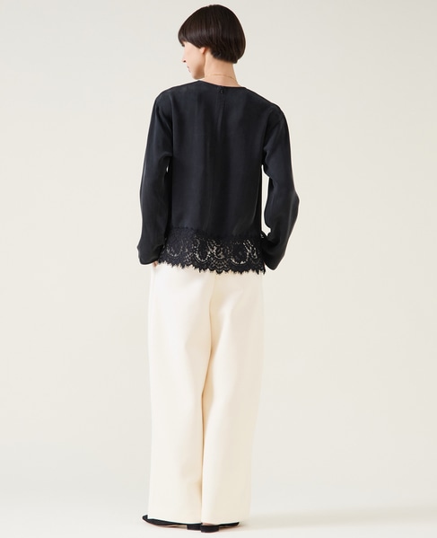 キュプラリバーレースブラウス（セットアップ可） 詳細画像 ブラック 6