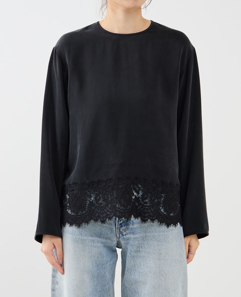 キュプラリバーレースブラウス（セットアップ可） 詳細画像 ブラック 7