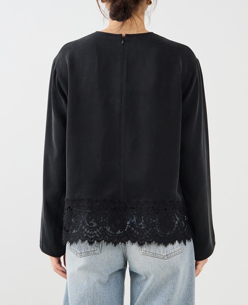 キュプラリバーレースブラウス（セットアップ可） 詳細画像 ブラック 9