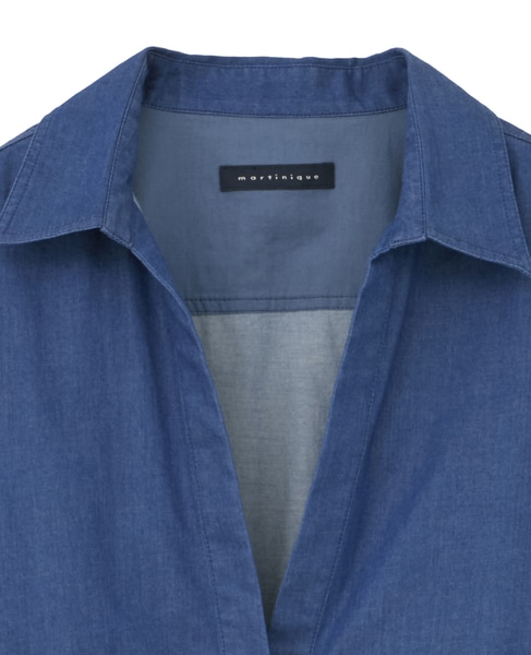 デニムスキッパーシャツ（セットアップ可） 詳細画像 ブルー 3