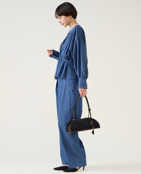 デニムドルマンタックブラウス（セットアップ可） 詳細画像 ブルー 6