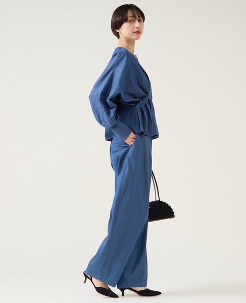 デニムドルマンタックブラウス（セットアップ可） 詳細画像 ブルー 7
