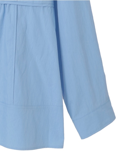 タイプライタークルーペプラムブラウス 詳細画像 サックス 4