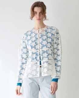 フラワージャガードシアーブラウス