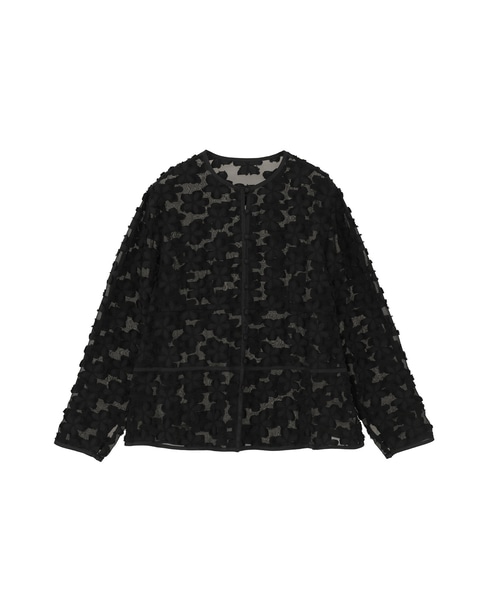 フラワージャガードシアーブラウス 詳細画像 ブラック 1