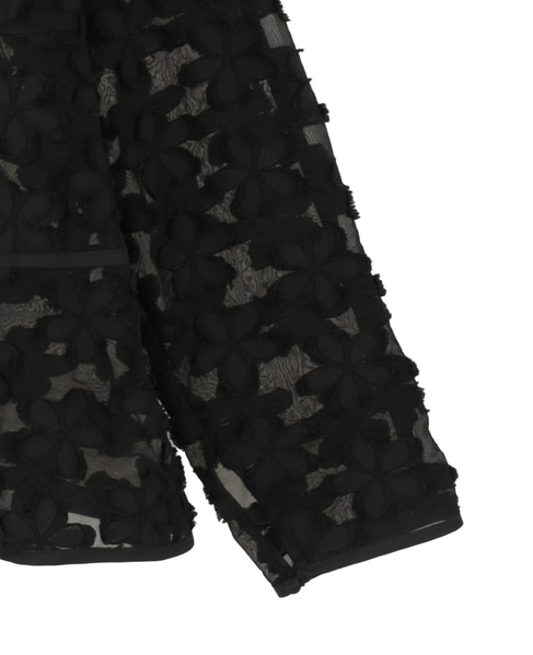 フラワージャガードシアーブラウス 詳細画像 ブラック 4