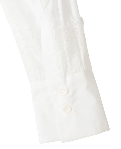 【l’heritage martinique/レリタージュ マルティニーク】マイクロイタリアンタフタレースシャツ 詳細画像 ホワイト 11