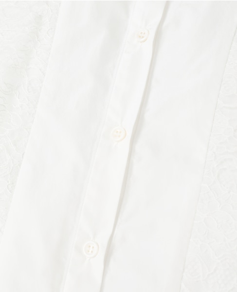 【l’heritage martinique/レリタージュ マルティニーク】マイクロイタリアンタフタレースシャツ 詳細画像 ホワイト 12