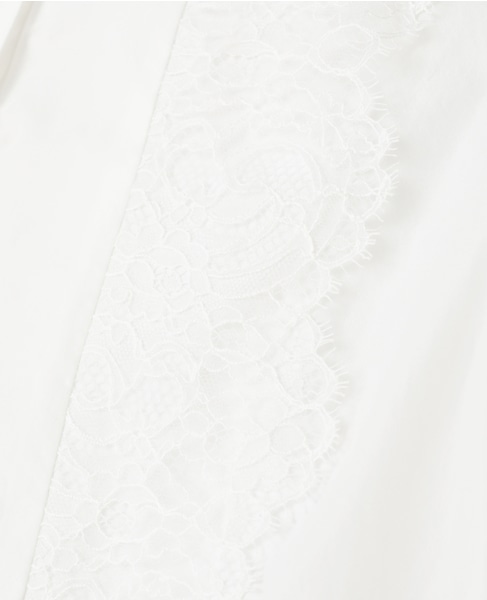 【l’heritage martinique/レリタージュ マルティニーク】マイクロイタリアンタフタレースシャツ 詳細画像 ホワイト 13