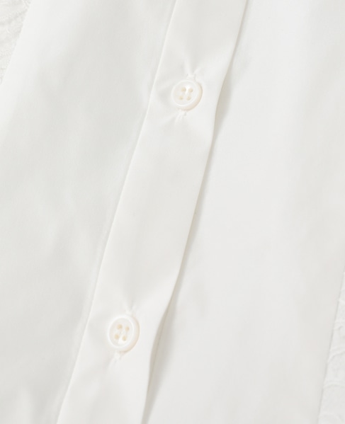 【l’heritage martinique/レリタージュ マルティニーク】マイクロイタリアンタフタレースシャツ 詳細画像 ホワイト 6