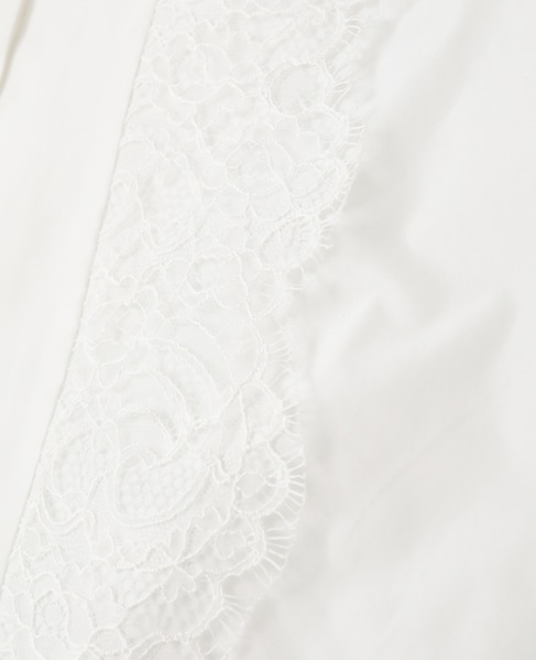 【l’heritage martinique/レリタージュ マルティニーク】マイクロイタリアンタフタレースシャツ 詳細画像 ホワイト 7