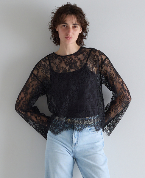 レース2WAYブラウス 詳細画像 ブラック 1