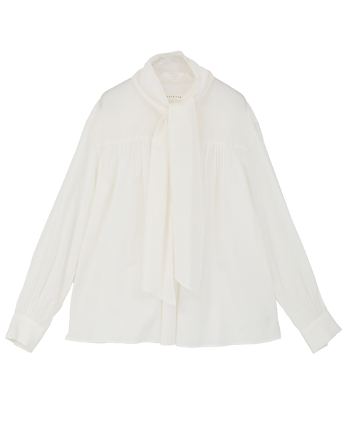 ギャザーボウタイブラウス 詳細画像 ホワイト 1