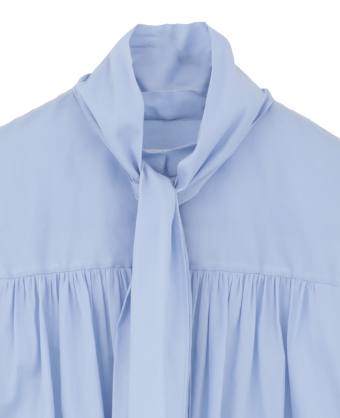 ギャザーボウタイブラウス 詳細画像 サックス 3