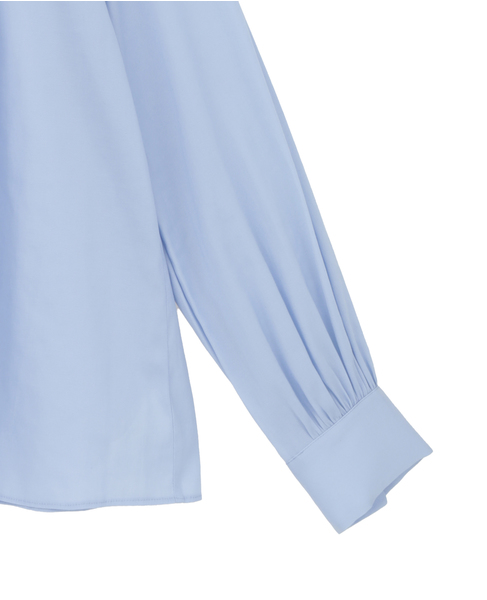 ギャザーボウタイブラウス 詳細画像 サックス 4