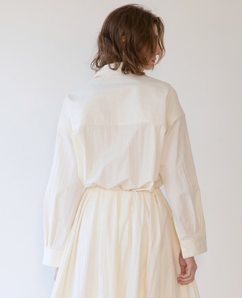 ウェザークロス/ストライプビッグシャツ（セットアップ可） 詳細画像 ホワイト 4