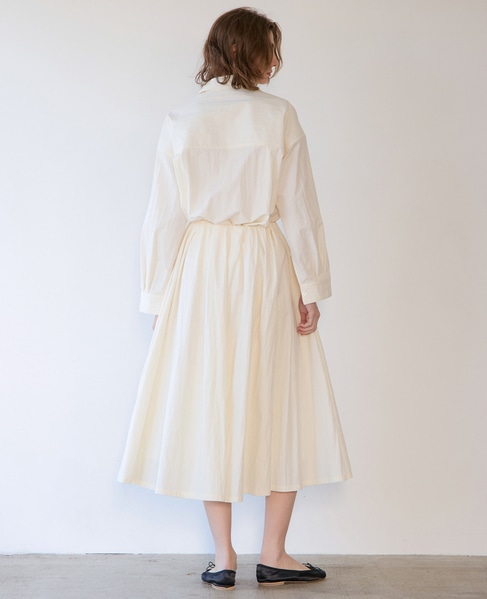 ウェザークロス/ストライプビッグシャツ（セットアップ可） 詳細画像 ホワイト 8