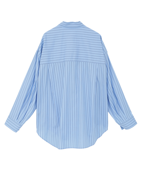 ウェザークロス/ストライプビッグシャツ（セットアップ可） 詳細画像 ブルーストライプ 4