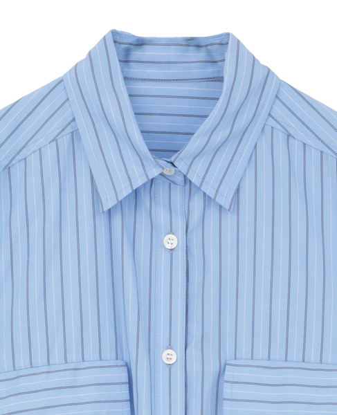 ウェザークロス/ストライプビッグシャツ（セットアップ可） 詳細画像 ブルーストライプ 5