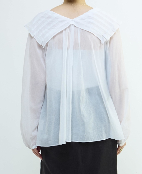 コンパクトタイプライタータックブラウス 詳細画像 ホワイト 5