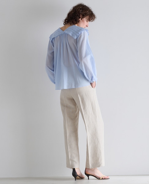 コンパクトタイプライタータックブラウス 詳細画像 サックス 7