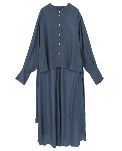 【l’heritage martinique/レリタージュ マルティニーク】シルキーキュプラブラウス 詳細画像 ブルー 9