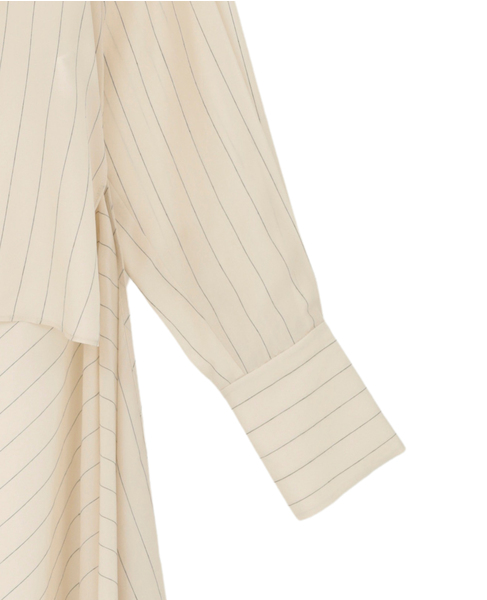 【l’heritage martinique/レリタージュ マルティニーク】シルキーキュプラブラウス 詳細画像 ストライプ 5