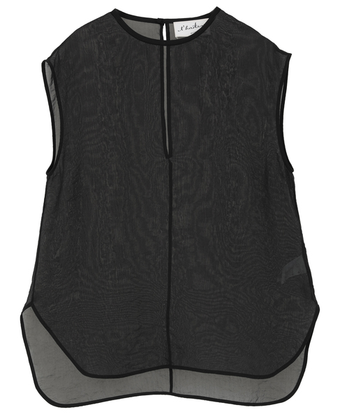 【l&rsquo;heritage martinique/レリタージュ マルティニーク】キュプラオーガンジースリーブレストップ 詳細画像 ブラック 2