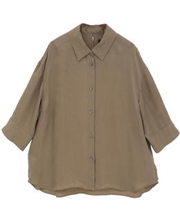シルキーキュプラオーバーサイズスリーブシャツ（セットアップ可）