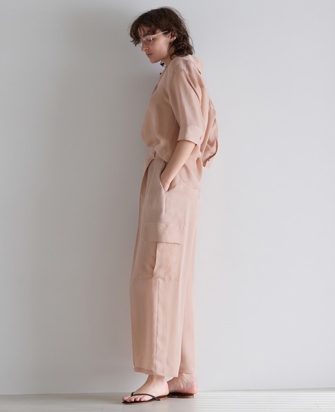シルキーキュプラオーバーサイズスリーブシャツ（セットアップ可） 詳細画像 ピンク 7