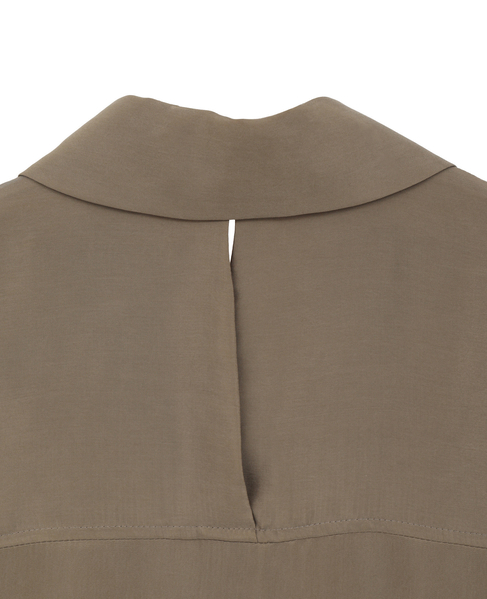 シルキーキュプラオーバーサイズスリーブシャツ（セットアップ可） 詳細画像 カーキ 6