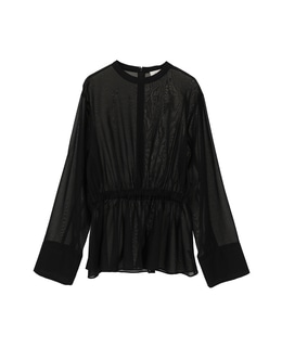 【l’heritage martinique/レリタージュ マルティニーク】オーガンジーペプラムブラウス