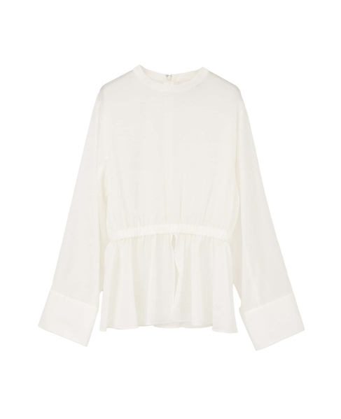 【l&rsquo;heritage martinique/レリタージュ マルティニーク】オーガンジーペプラムブラウス 詳細画像 ホワイト 1