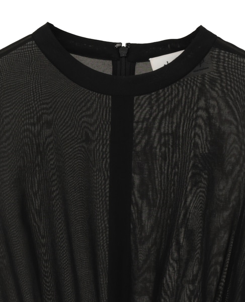 【l&rsquo;heritage martinique/レリタージュ マルティニーク】オーガンジーペプラムブラウス 詳細画像 ブラック 3