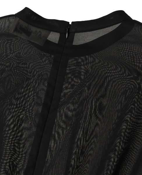 【l&rsquo;heritage martinique/レリタージュ マルティニーク】オーガンジーペプラムブラウス 詳細画像 ブラック 4