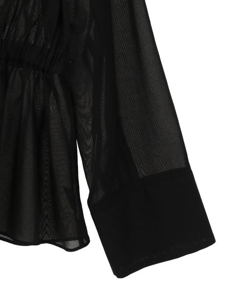 【l&rsquo;heritage martinique/レリタージュ マルティニーク】オーガンジーペプラムブラウス 詳細画像 ブラック 5