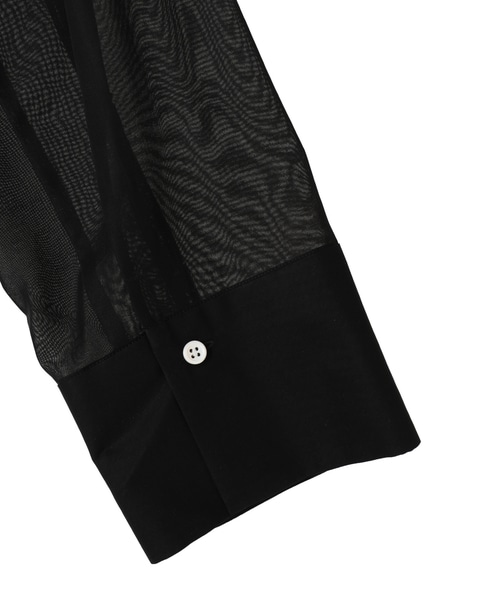 【l&rsquo;heritage martinique/レリタージュ マルティニーク】オーガンジーペプラムブラウス 詳細画像 ブラック 6