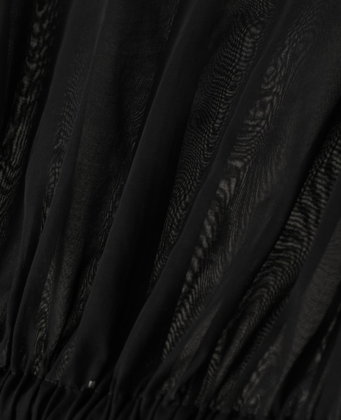 【l&rsquo;heritage martinique/レリタージュ マルティニーク】オーガンジーペプラムブラウス 詳細画像 ブラック 7