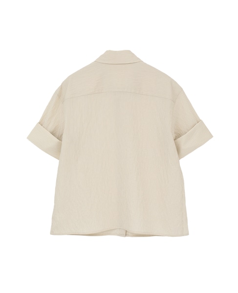 【l’heritage martinique/レリタージュ マルティニーク】コージーストライプショートスリーブシャツ（セットアップ可） 詳細画像 ベージュ 2