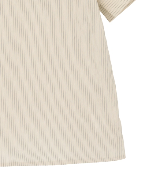 【l’heritage martinique/レリタージュ マルティニーク】コージーストライプショートスリーブシャツ（セットアップ可） 詳細画像 ベージュ 6