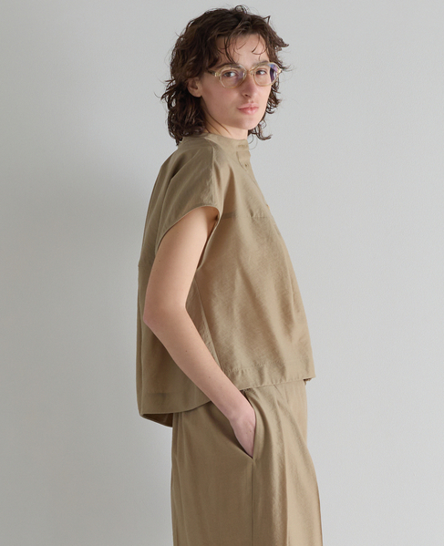 タッサーコクーンブラウス（セットアップ可） 詳細画像 キャメル 2