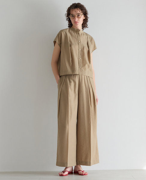 タッサーコクーンブラウス（セットアップ可） 詳細画像 キャメル 4