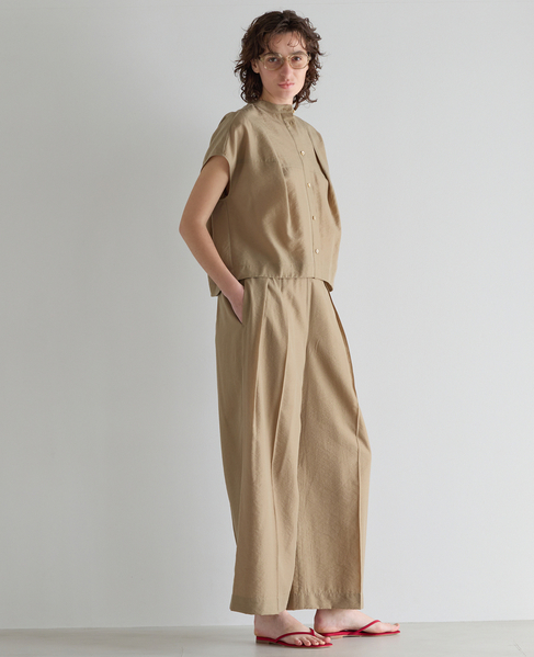 タッサーコクーンブラウス（セットアップ可） 詳細画像 キャメル 5