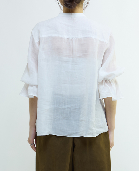 ラミーネックギャザーブラウス 詳細画像 ホワイト 10