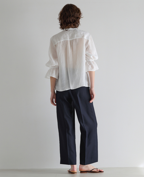 ラミーネックギャザーブラウス 詳細画像 ホワイト 7
