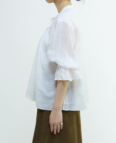 ラミーネックギャザーブラウス 詳細画像 ホワイト 9