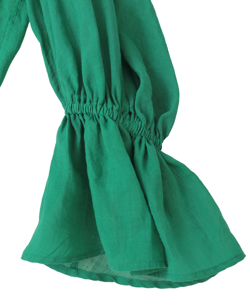 ラミーネックギャザーブラウス 詳細画像 グリーン 4