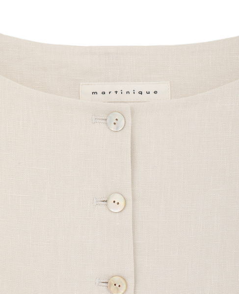 リネンストレッチボートジレ（セットアップ可） 詳細画像 オフ 3
