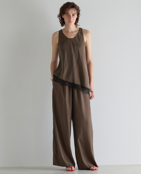 キュプラフィブリルシャンブレーレースタンク（セットアップ可） 詳細画像 ダークブラウン 5